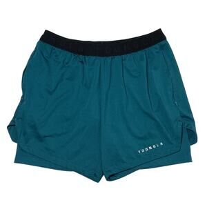 YoungLA 2-in-1 Running Shorts Lined Mesh Compression Zip Pocket Sz M Streetwear